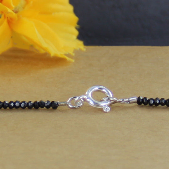 Schwarze Spinell Süßwasserperle Collier Silber