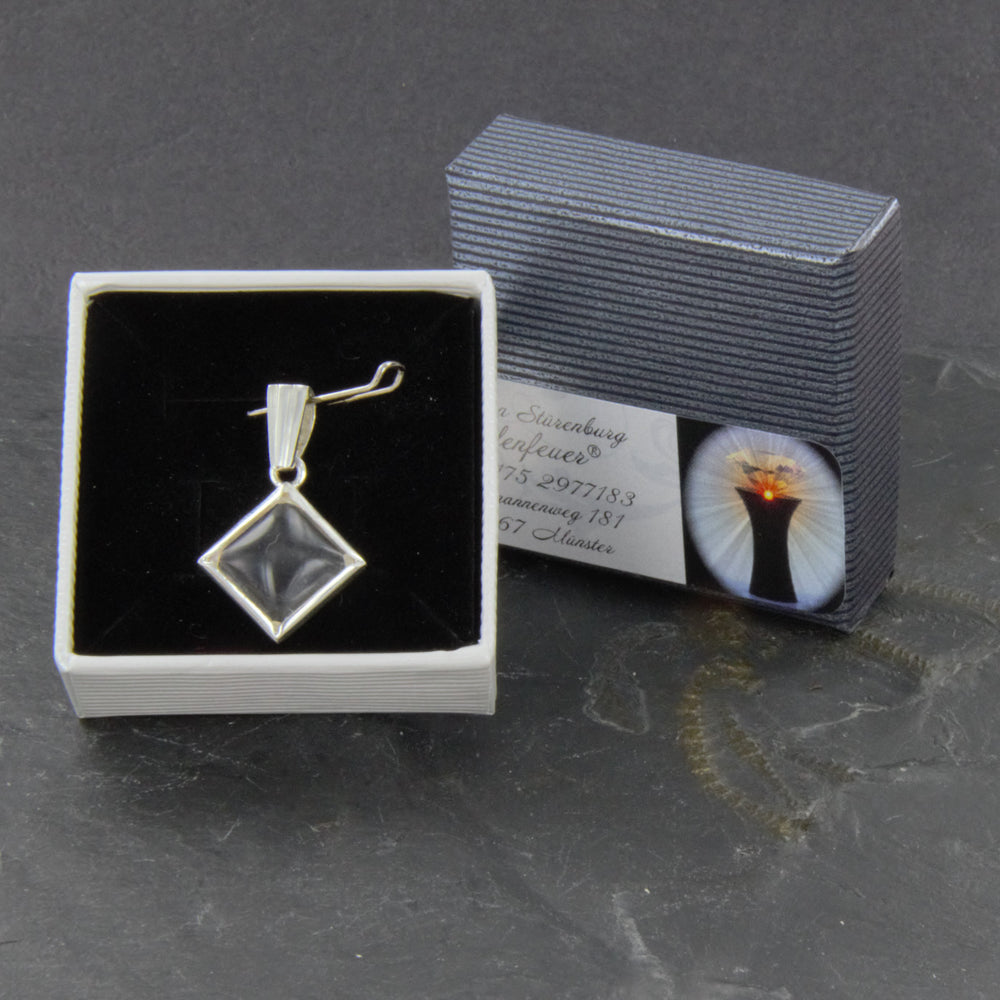 Bergkristall-Anhänger klar Rechteck auf Spitze