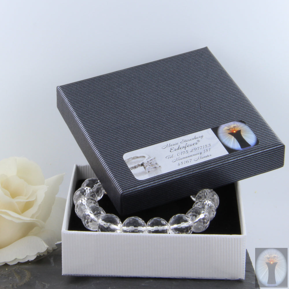 Bergkristall-Armband, strahlend klar facettiert 19 cm lang