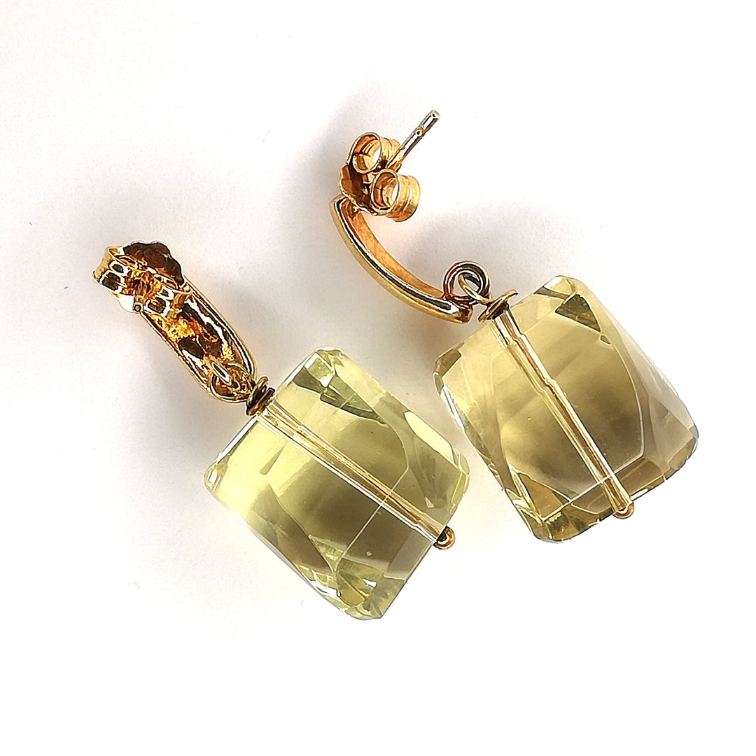 Citrin-Nuggets, Ohrhänger Silber vergoldet