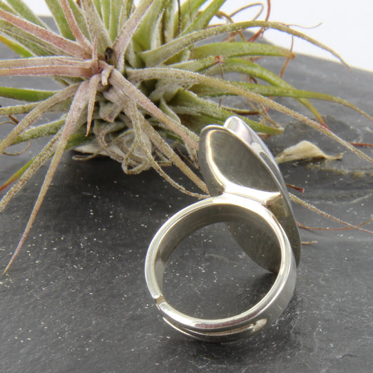 Kyanit-Ring, Disthen-Ring, Silber verstellbar Spitzoval
