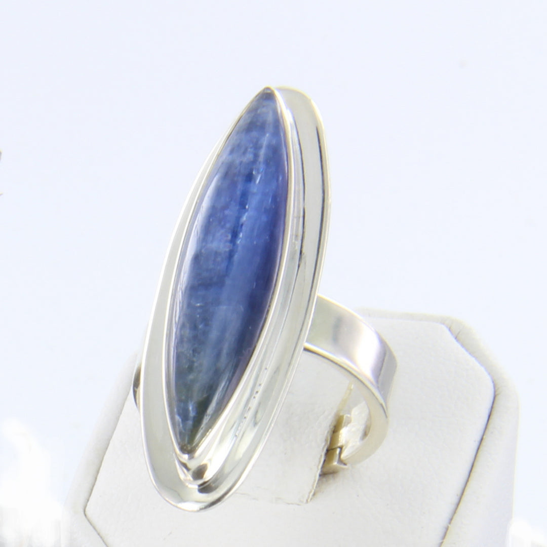 Kyanit-Ring, Disthen-Ring, Silber verstellbar Spitzoval