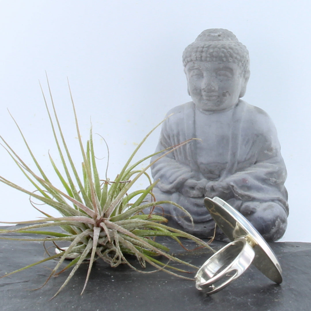 Kyanit-Ring, Disthen-Ring, Silber verstellbar Spitzoval