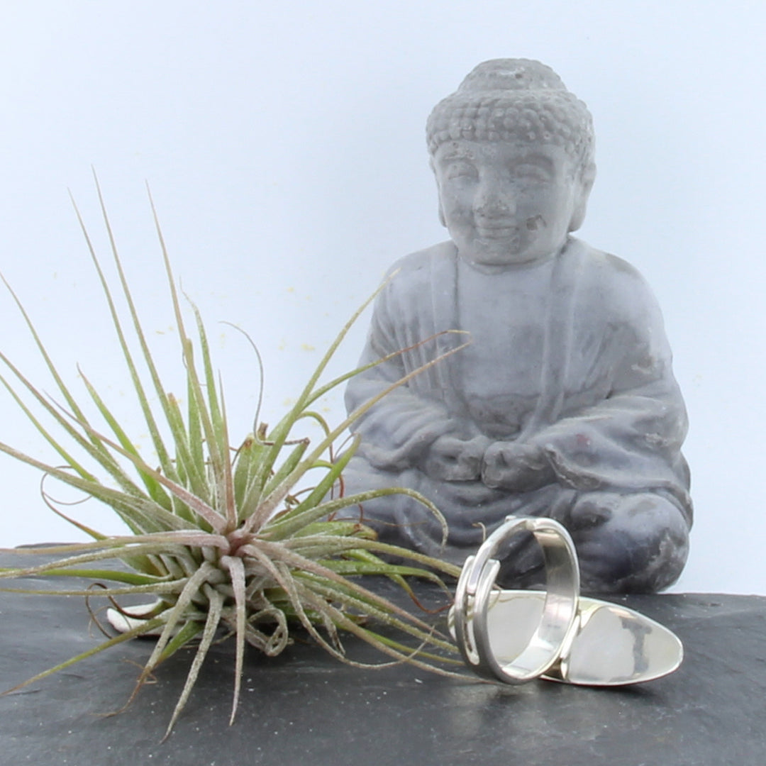 Kyanit-Ring, Disthen-Ring, Silber verstellbar Spitzoval