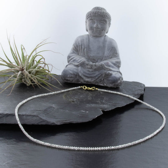 Strahlende Eleganz – Weißes Diamanten-Collier mit 14 ct, 47 cm lang