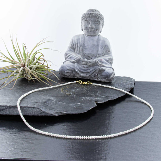 Strahlende Eleganz – Weißes Diamanten-Collier mit 14 ct, 47 cm lang