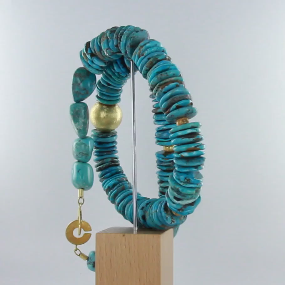 Türkis-Kette, Barock-Statementkette mit Türkis aus Arizona