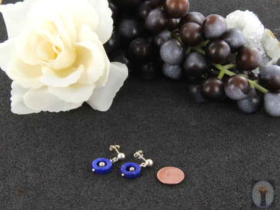 Ausdrucksstarker Lapis Lazuli-Ohrhänger, O-Ring mit Silber
