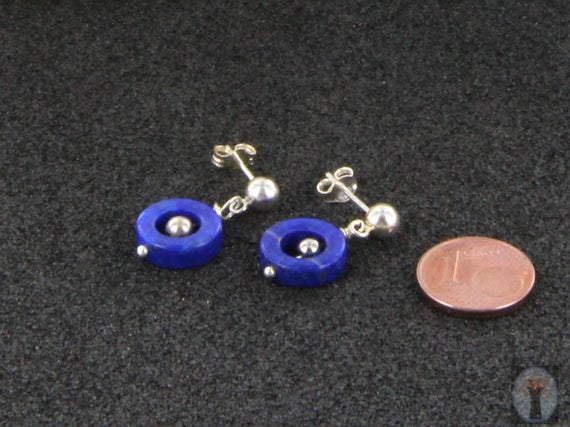 Ausdrucksstarker Lapis Lazuli-Ohrhänger, O-Ring mit Silber