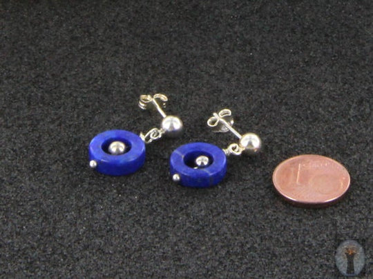 Ausdrucksstarker Lapis Lazuli-Ohrhänger, O-Ring mit Silber