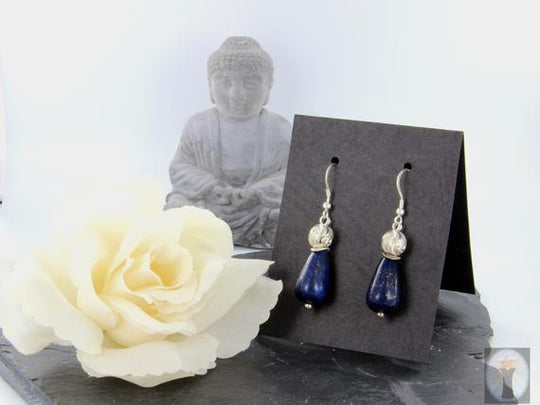 Lapis-Lazuli-Tropfen-Silber-Kugel