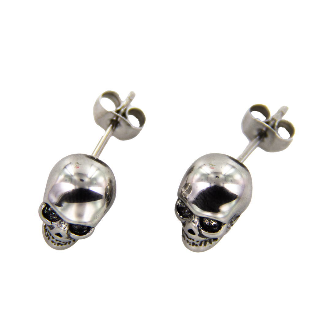 Totenkopf-Silbern-Ohrstecker