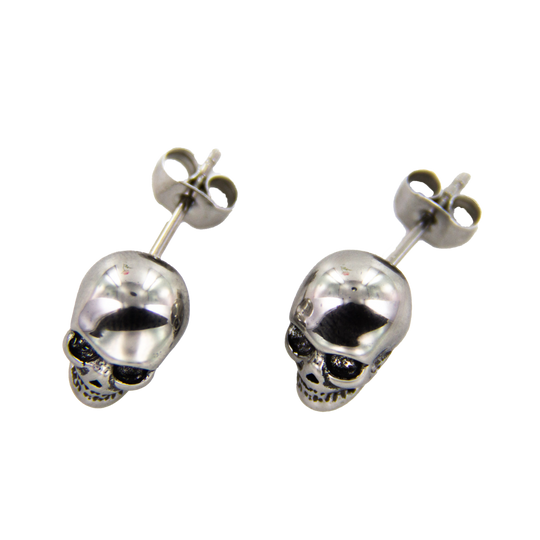 Totenkopf-Silbern-Ohrstecker