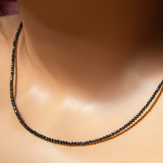 Luxuriöses & Exquisites Schwarzes Diamanten-Collier – ca. 19,5 ct, extra lang 47 cm