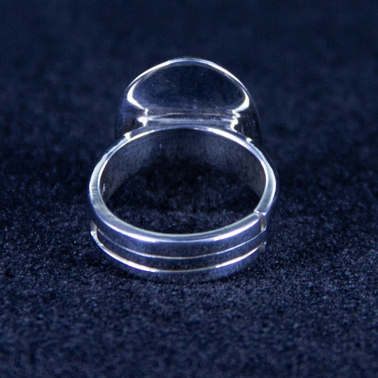 Tigeraugen-Ring, oval, mit verstellbarer Silberringschiene