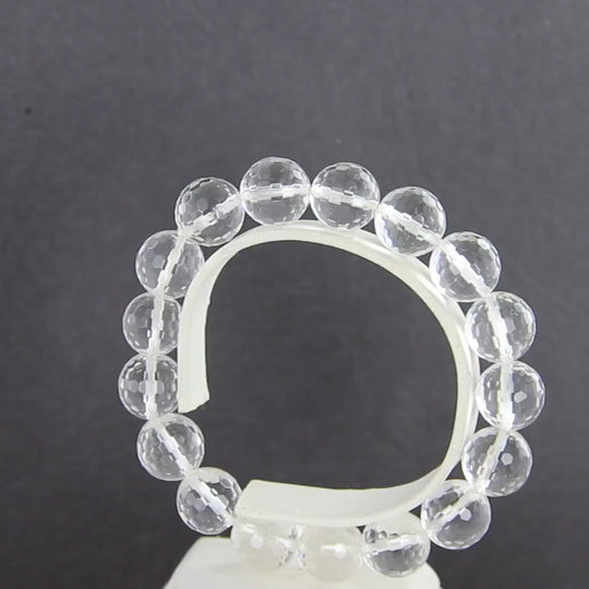 Bergkristall-Armband, strahlend klar facettiert 19 cm lang