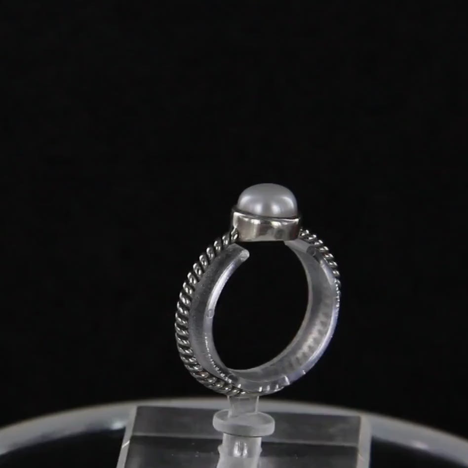 Süßwasserperlen-Ring, verspielt in 925er Sterlingsilber