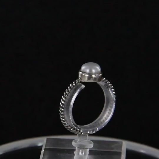 Süßwasserperlen-Ring, verspielt in 925er Sterlingsilber