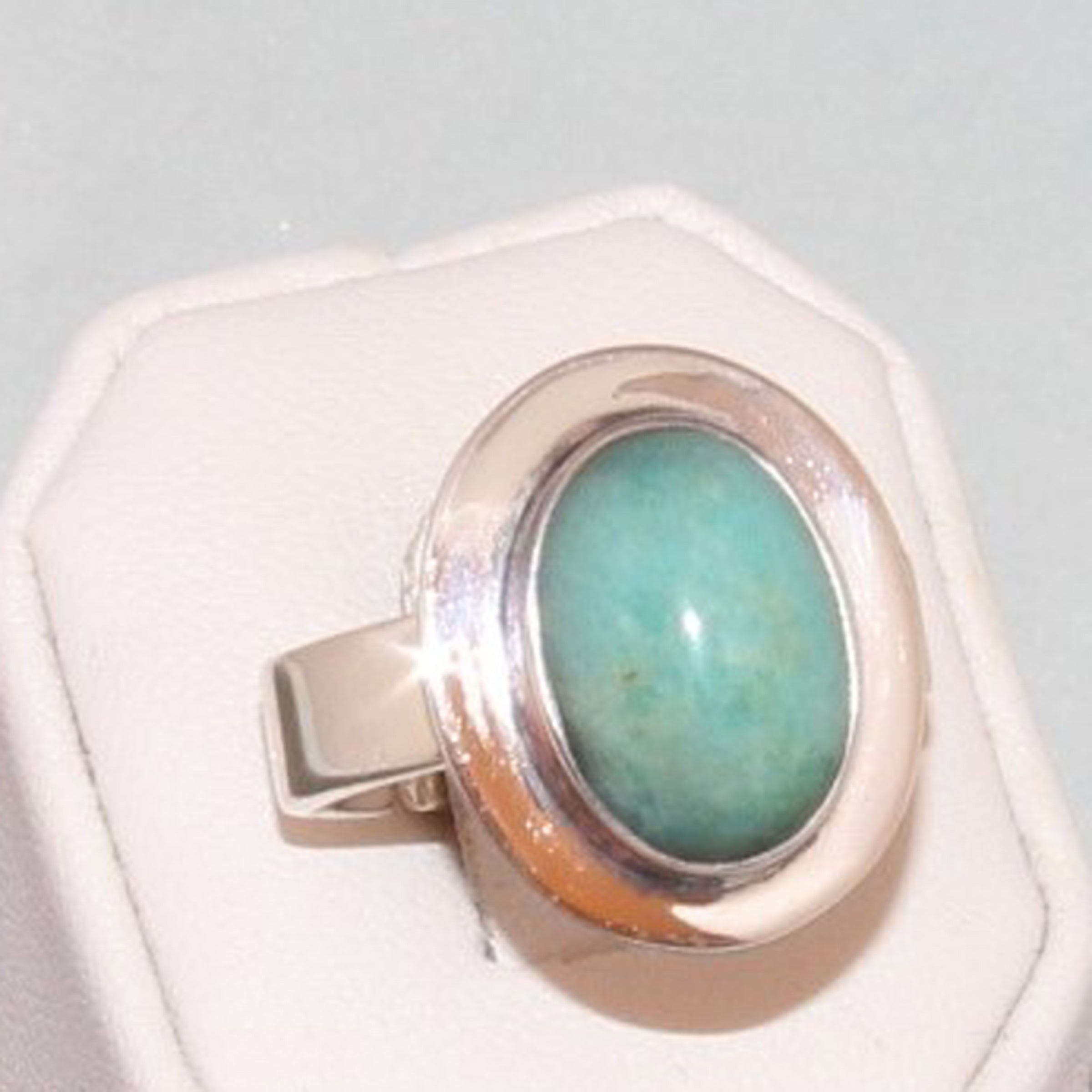 Amazonitring-Silber