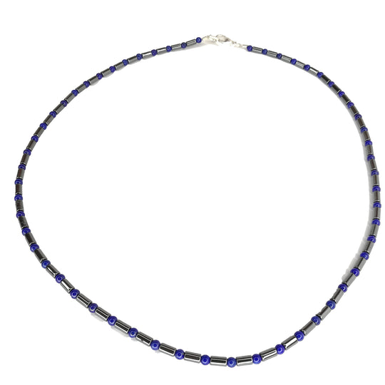 Hämatit Lapis-Lazuli Kette 925er Sterling Silber