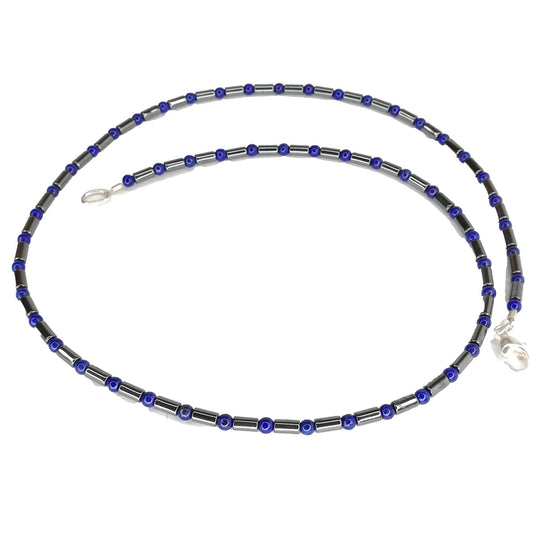 Hämatit Lapis-Lazuli Kette 925er Sterling Silber