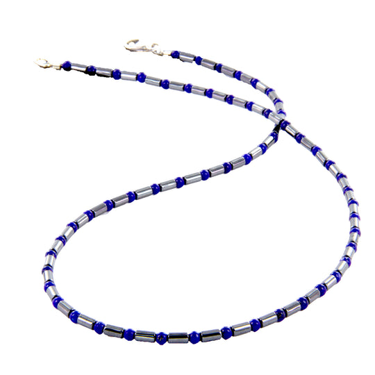 Hämatit Lapis-Lazuli Kette 925er Sterling Silber