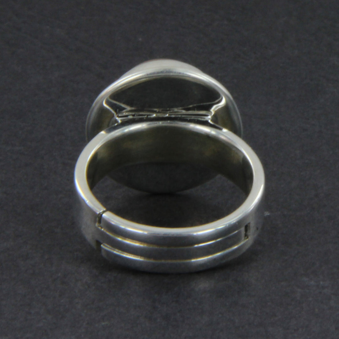 Karneol-Ring hell, silberne Ringschiene verstellbar - Gr. 55-66