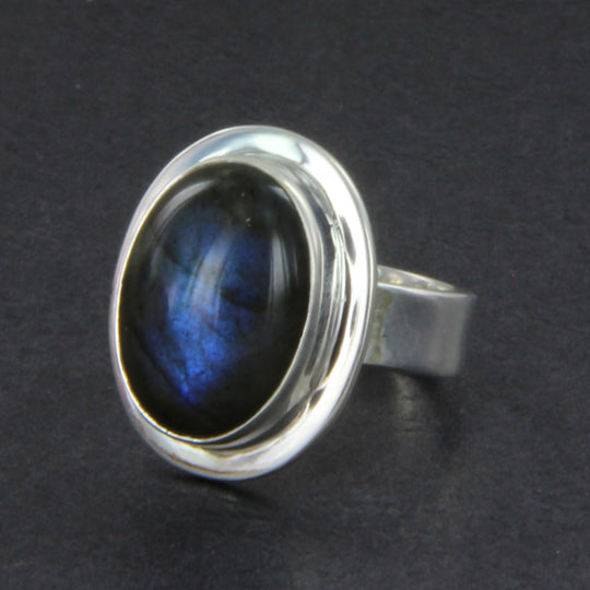 Labradorit-Ring-Oval-