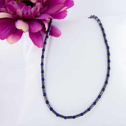 Hämatit Lapis-Lazuli Kette 925er Sterling Silber