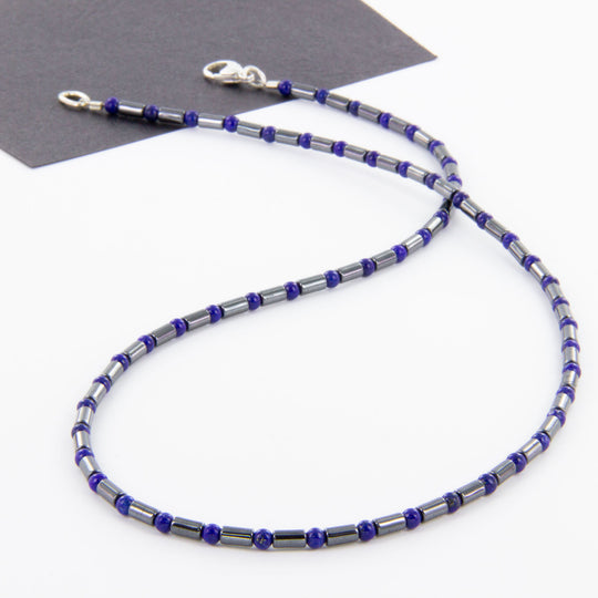 Hämatit Lapis-Lazuli Kette 925er Sterling Silber