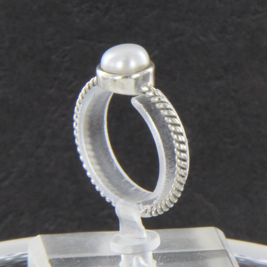 Süßwasserperlen-Ring, verspielt in 925er Sterlingsilber
