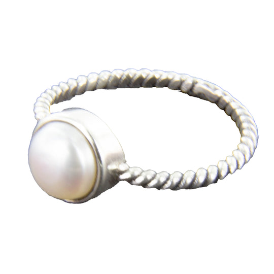 Süßwasserperlen-Ring, verspielt in 925er Sterlingsilber