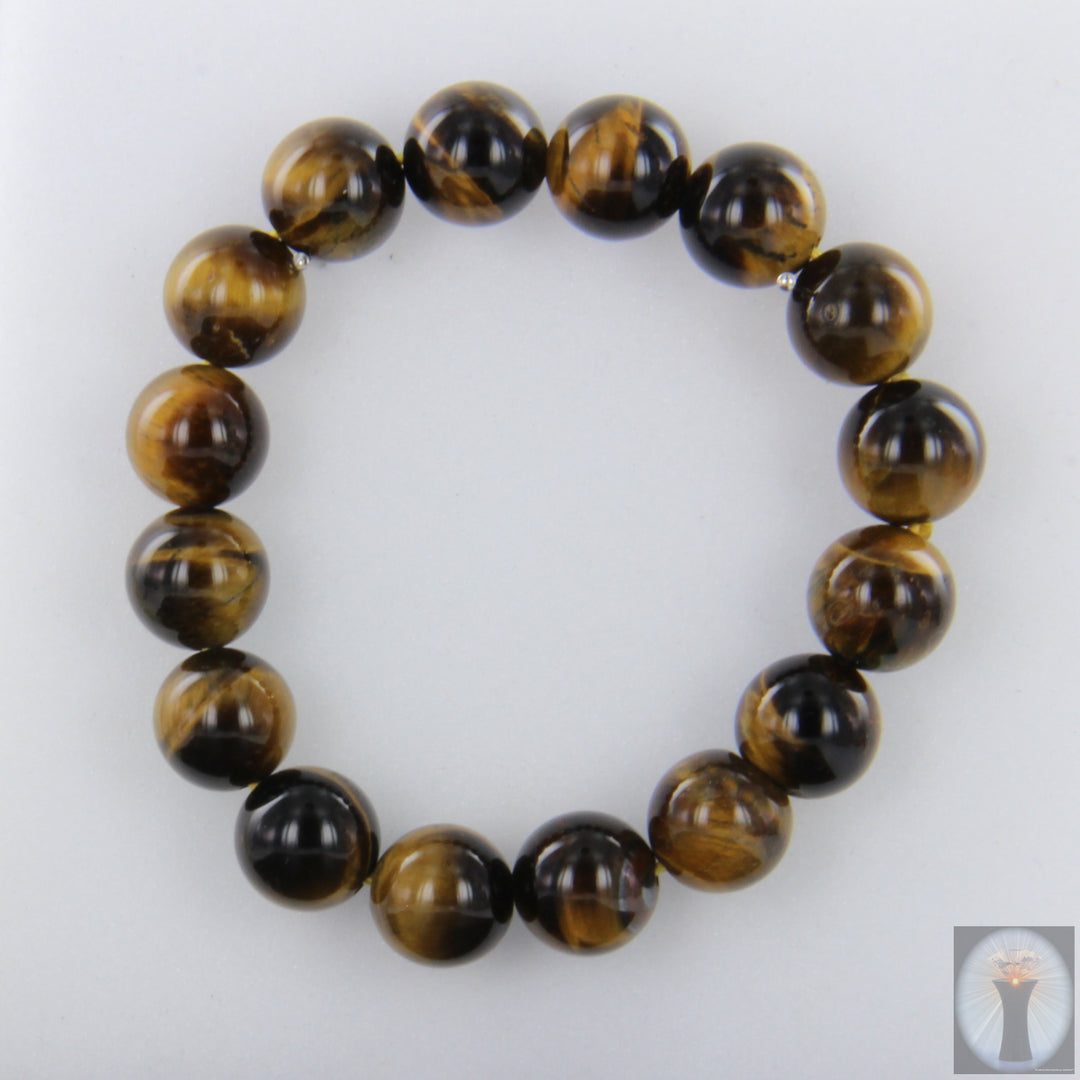 Gelbbraunes Tigeraugen-Armband, elastisches Band