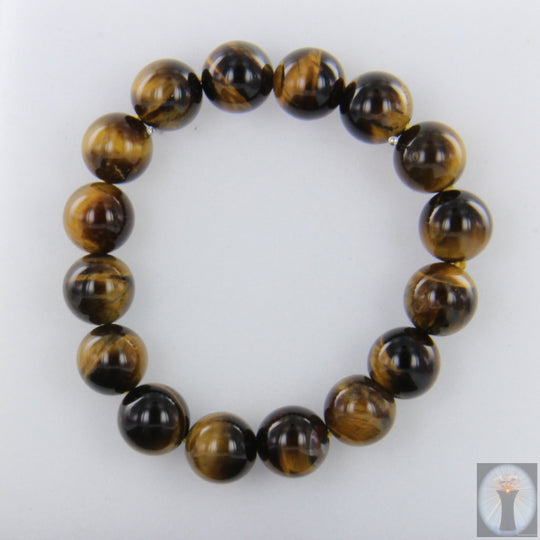 Gelbbraunes Tigeraugen-Armband, elastisches Band