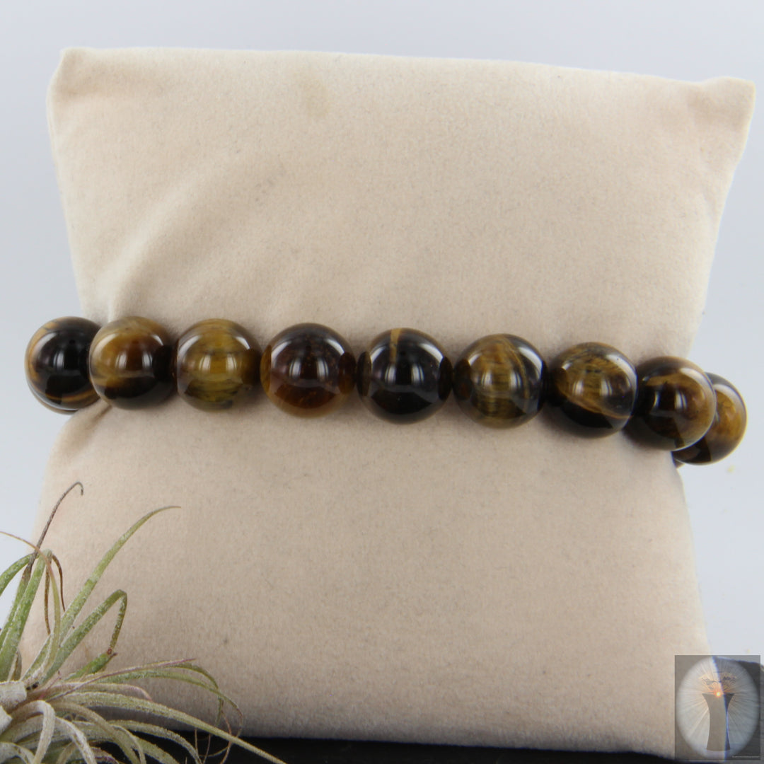 Gelbbraunes Tigeraugen-Armband, elastisches Band