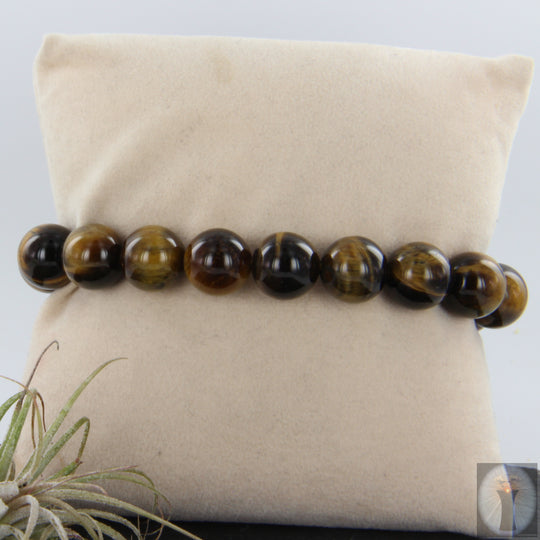 Gelbbraunes Tigeraugen-Armband, elastisches Band