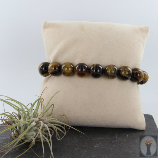 Gelbbraunes Tigeraugen-Armband, elastisches Band