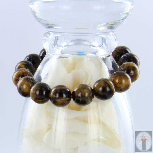 Gelbbraunes Tigeraugen-Armband, elastisches Band