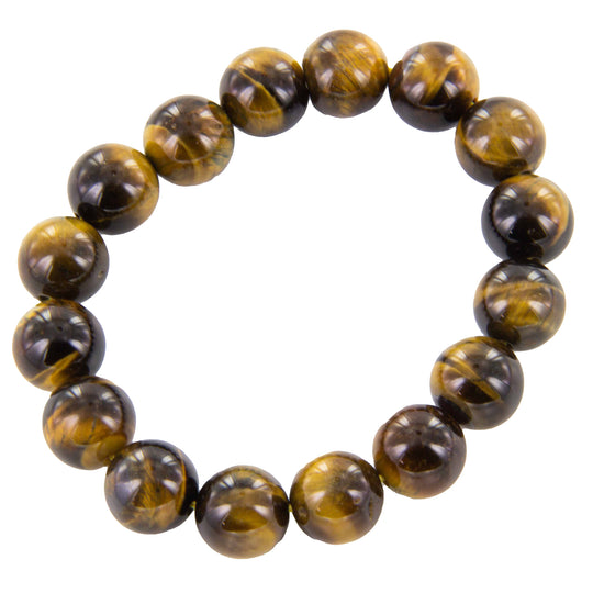 Gelbbraunes Tigeraugen-Armband, elastisches Band