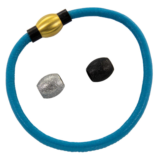 Türkises Glattleder-Armband mit 3 Wechselelementen, Magnetverschluss