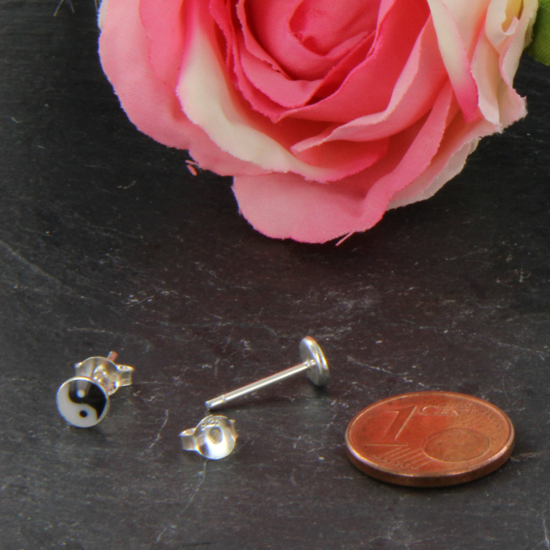 Kleine Yin Yang-Ohrstecker, Zen-Schmuck