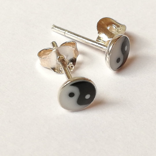 Kleine Yin Yang-Ohrstecker, Zen-Schmuck