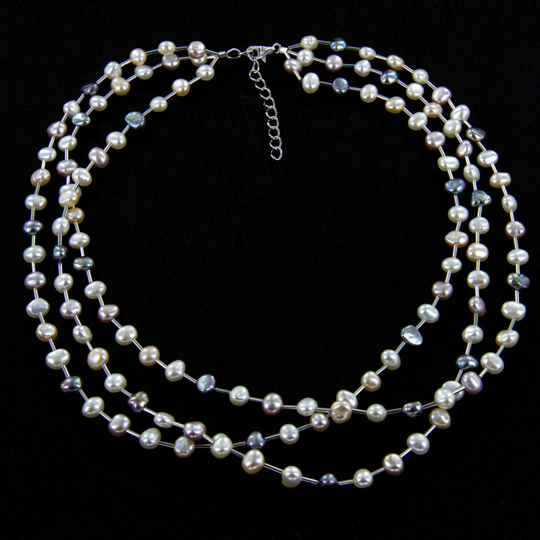 dreireihige Perlenkette SW10049-1