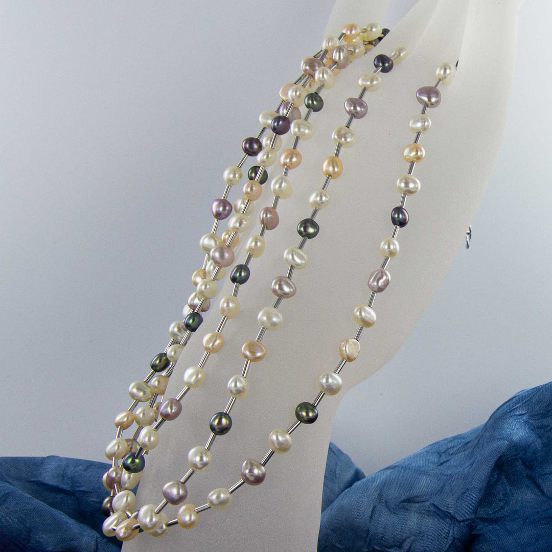 dreireihige Perlenkette SW10049-4