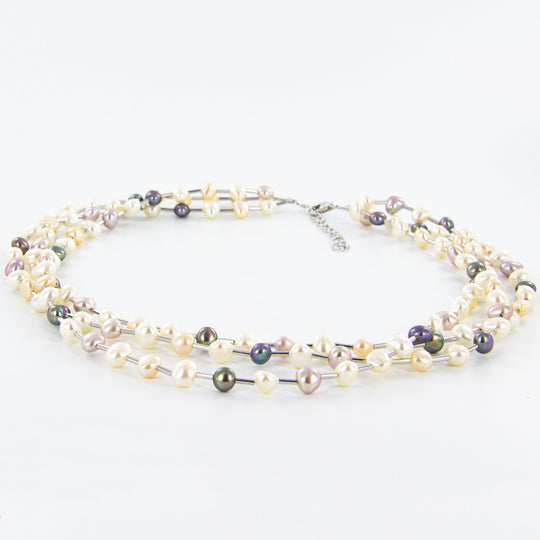 dreireihige Perlenkette SW10049-9