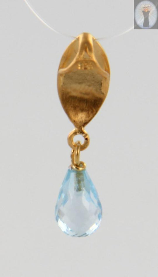 Blautopas-Kettenanhänger, 925er Silber vergoldet