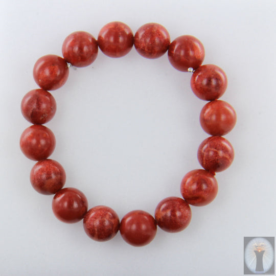 Rotes Schaumkorallen-Armband - Kugel 12 mm