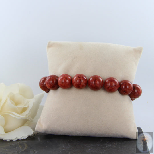 Rotes Schaumkorallen-Armband - Kugel 12 mm